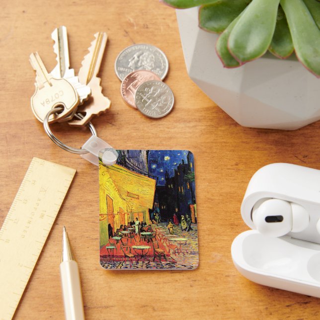 Cafe Terrace at Night by Vincent van Gogh Keychain (Desk)