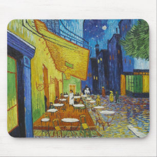Cafe Terrace At Night by Vincent Van Gogh Mouse Pad