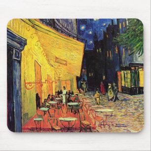 Cafe Terrace at Night by Vincent van Gogh Mouse Pad