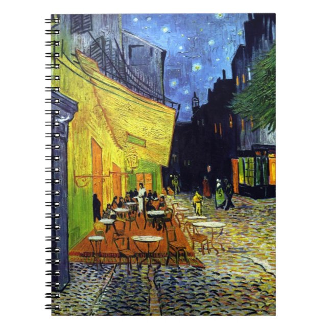 Cafe Terrace at Night by Vincent Van Gogh Notebook (Front)
