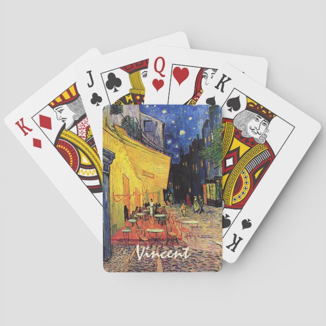 Cafe Terrace at Night by Vincent van Gogh Playing Cards (Back)