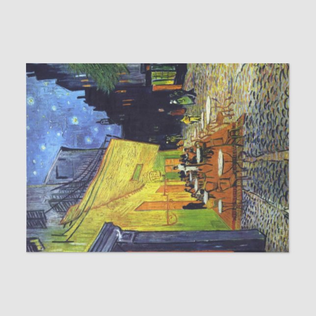 Cafe Terrace at Night by Vincent Van Gogh  Tissue Paper (Front)