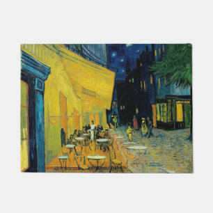 Café Terrace at Night Doormat