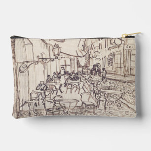 Cafe Terrace at Night, Fine Art Sketch, Van Gogh Accessory Pouch