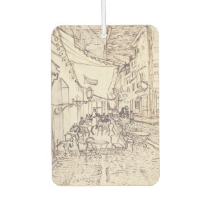 Cafe Terrace at Night, Fine Art Sketch, Van Gogh Air Freshener