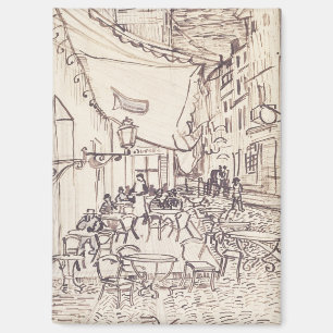 Cafe Terrace at Night, Fine Art Sketch, Van Gogh Magnet