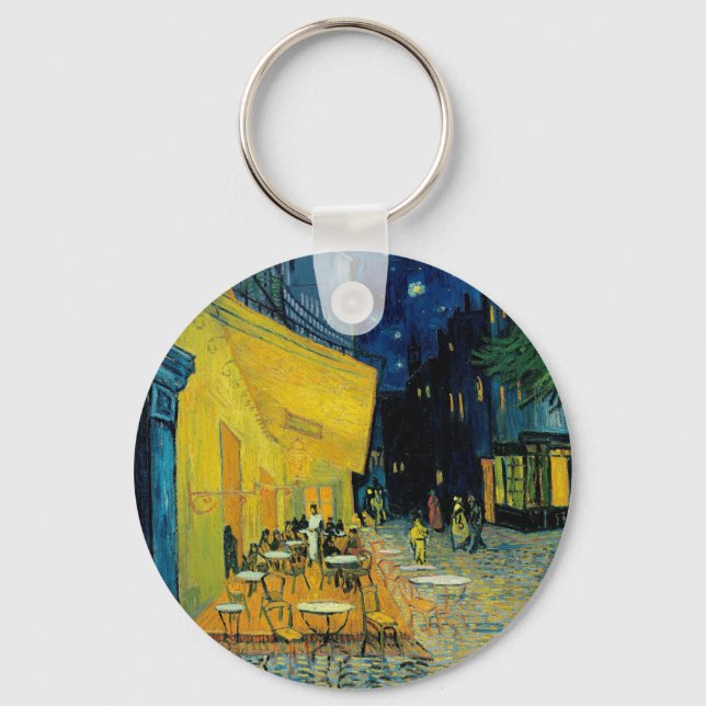 Café Terrace at Night Keychain (Front)