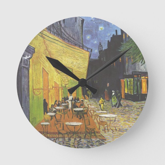 Cafe Terrace at Night Van Gogh Round Clock (Front)