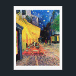 Cafe Terrace at Night, Vincent van Gogh, 1888 Postcard<br><div class="desc">Vincent Willem van Gogh (30 March 1853 – 29 July 1890) was a Dutch post-impressionist painter who is among the most famous and influential figures in the history of Western art. In just over a decade, he created about 2, 100 artworks, including around 860 oil paintings, most of which date...</div>