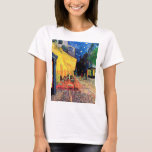 Cafe Terrace at Night, Vincent van Gogh, 1888 T-Shirt<br><div class="desc">Vincent Willem van Gogh (30 March 1853 – 29 July 1890) was a Dutch post-impressionist painter who is among the most famous and influential figures in the history of Western art. In just over a decade, he created about 2, 100 artworks, including around 860 oil paintings, most of which date...</div>