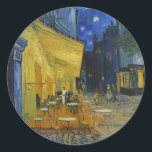Cafe Terrace at Night | Vincent van Gogh Classic Round Sticker<br><div class="desc">Cafe Terrace at Night (1888) by Vincent van Gogh is a luminous and iconic depiction of a cozy outdoor café in Arles, France, under a starry evening sky. The vibrant yellow glow of the café contrasts beautifully with the deep blue of the night, creating a warm, inviting ambiance. Van Gogh’s...</div>