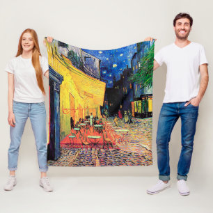 Cafe Terrace at Night, Vincent van Gogh Fleece Blanket