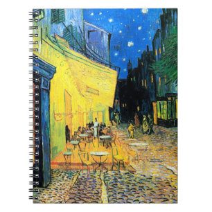 Café Terrace at Night Vincent Van Gogh spiral Notebook
