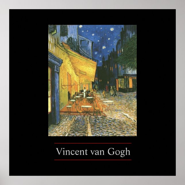Cafe Terrace by van Gogh Poster Print (Front)