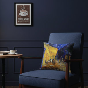 Cafe Terrace Night France Vincent van Gogh Throw Pillow