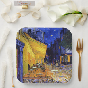 Cafe Terrace Night Vincent van Gogh Paper Plate