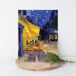 Cafe Terrace Night Vincent van Gogh Postcard<br><div class="desc">A fine art postcard with the post-impressionist painting by Vincent van Gogh (1853-1890),  Café Terrace at Night (1888),  painted in Arles,  France on a busy city street of shops with an outdoor restaurant under the stars.</div>