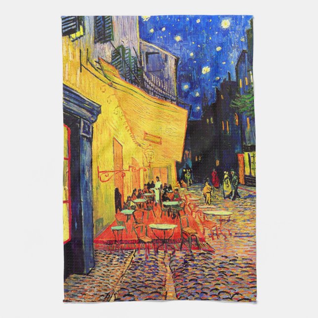 Cafe Terrace Place du Forum Van Gogh Fine Art Kitchen Towel (Vertical)