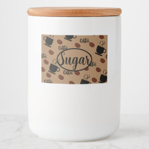 Cafe Themed Coffee Kitchen Canister Sugar Label