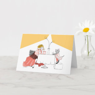 Cafe Time with Cats Card
