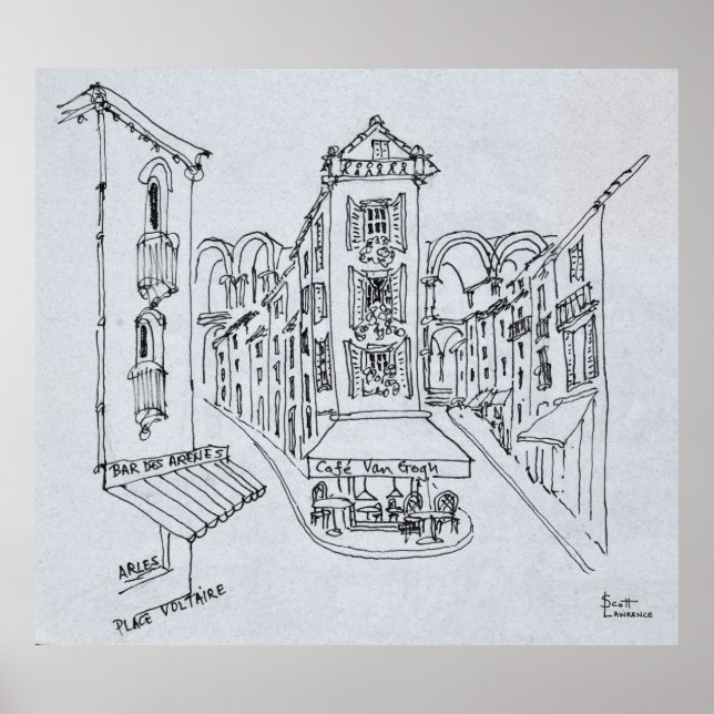Cafe Van Gogh, Place Voltaire, Arles, France Poster (Front)
