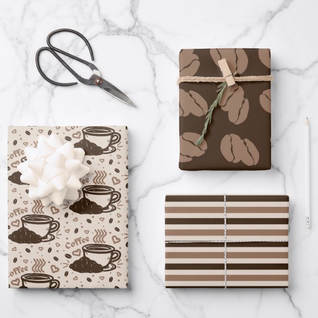 Café Vibe Trio 3 Wrapping Paper Sheet (Front)