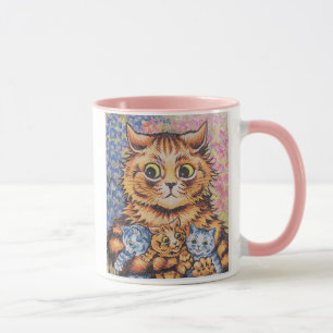 CAFÉ vintage CAT MOM ART MUG