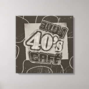 Café vintage Love 40's - Toile enveloppée