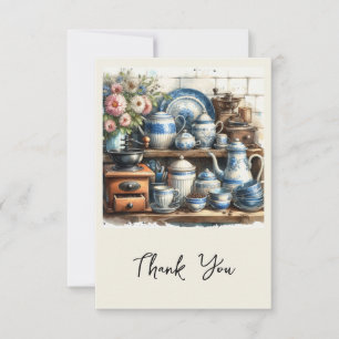 Café vintage sur Carte de remerciements d'étagère