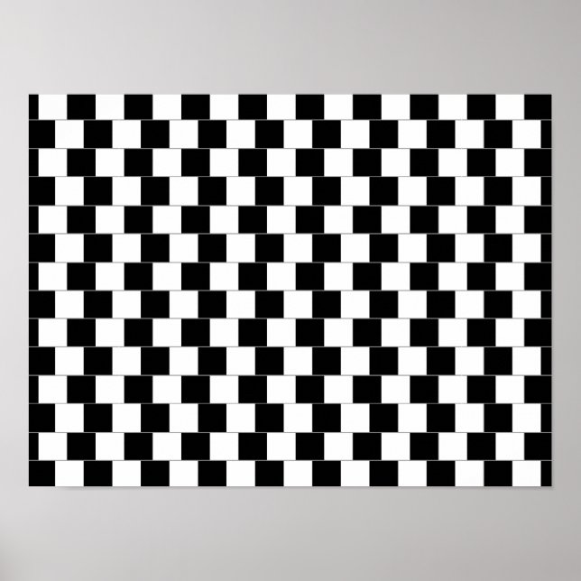 Cafe Wall Optical Illusion Horizontal Lines Poster (Front)