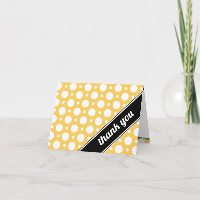 Cafe Yellow Assorted Polka Dot Thank You Card (Front)