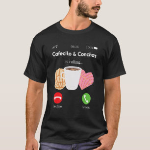 Cafecito Cafe Conchas Funny Cute Spanish Pun Coffe T-Shirt