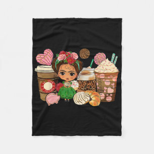 Cafecito Y Chisme Coffee Cups Mexico Cinco De Mayo Fleece Blanket