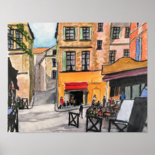 Cafes Provence France- Poster