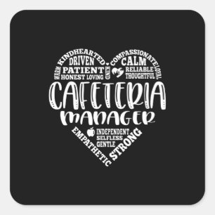 Cafeteria manager, lunch lady, worker square sticker