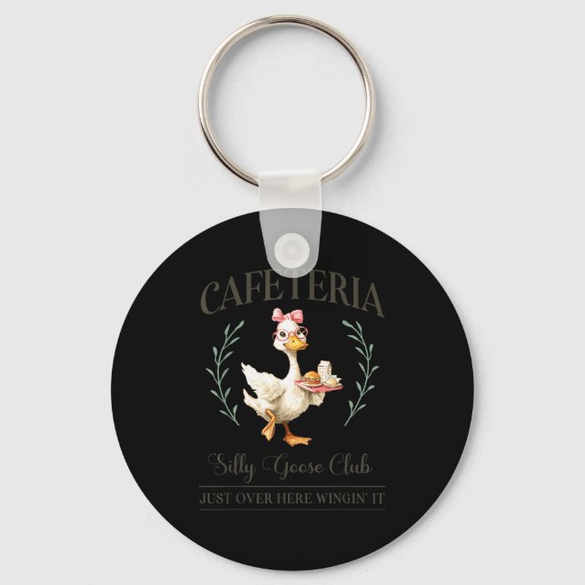 Cafeteria Silly Goose Club For School Lunch Lady  Keychain (Front)