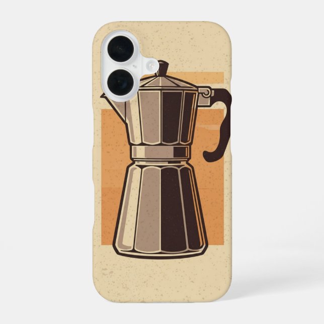 Cafetière Rétro / Machine à Café Rétro iPhone 16 Case (Back)