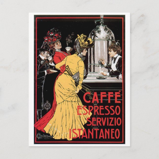 Caffe Espresso Vintage Coffee Drink Ad Art Postcard (Front)