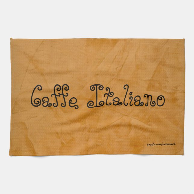 Caffe Italiano Tuscan Orange Kitchen Towel (Horizontal)