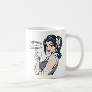 Caffeinate and Conquor Glamourous Retro Coffee Mug