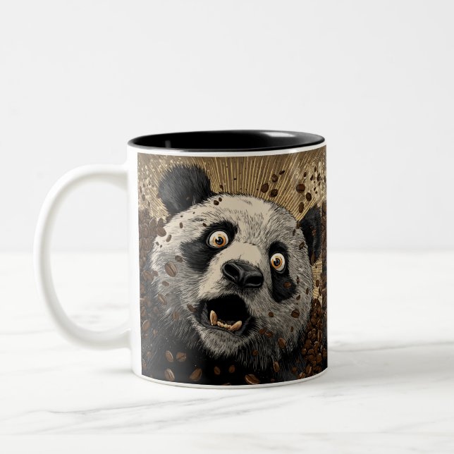 Caffeinated Panda Two-Tone Coffee Mug (Left)