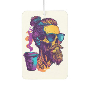 Caffeinated Skull � Funny Barista Skeleton Air Freshener