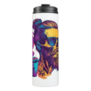 Caffeinated Skull – Funny Barista Skeleton Thermal Tumbler