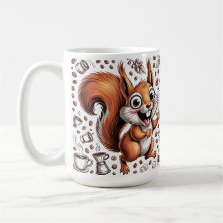 Caffeinated Squirrel | Funny Coffee Lover Animal Mug
