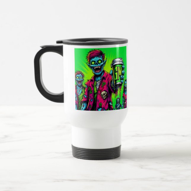 Caffeinated Zombies Travel Mug (Left)