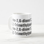 Caffeine 1,3,7-trimethylpurine-2,6-dione Mug<br><div class="desc">This science friendly mug has the IUPAC name for caffeine,  1, 3, 7-trimethylpurine-2, 6-dione,  repeated around and around. More please!</div>