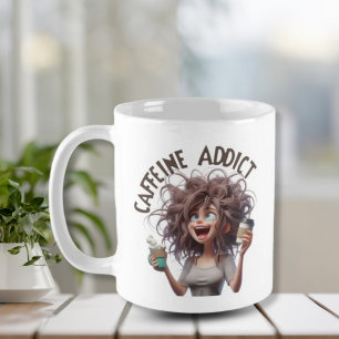Caffeine Addict - Crazy Caffeine Lady Coffee Mug