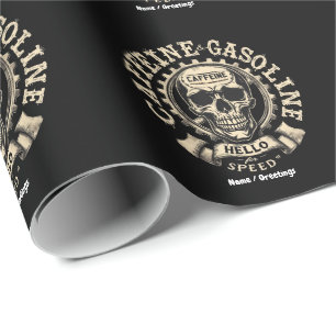 Caffeine and Gasoline Say Hello to Speed Sticker Wrapping Paper