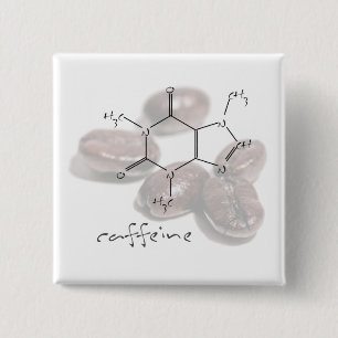 Caffeine beans 2 inch square button