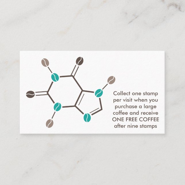 caffeine beans molecule loyalty card (Front)